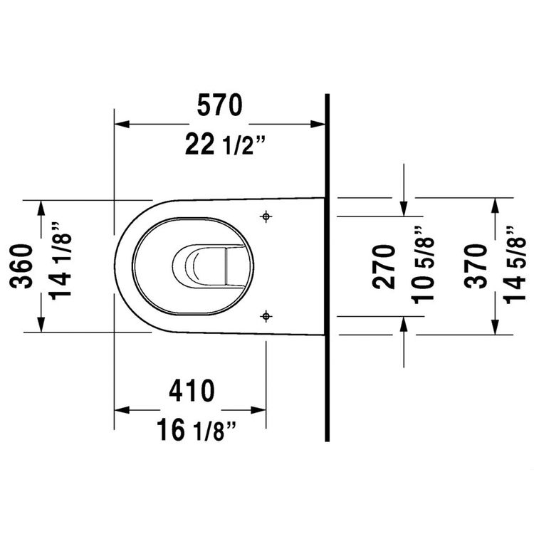 Duravit 21280900921 Starck 2 Dual Flush One-Piece Floor Mounted Back-to-Wall Elongated Toilet - White