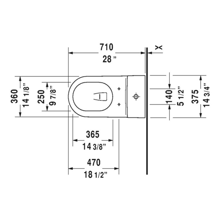 Duravit 21330100051 Starck 2 Single Flush One-Piece Floor Mounted Elongated Toilet - White