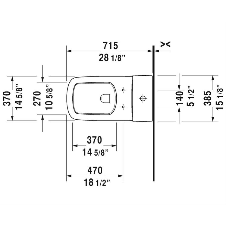 Duravit 21570100051 DuraStyle Single Flush/Dual Flush One-Piece Floor Mounted Close Coupled Elongated Toilet - White