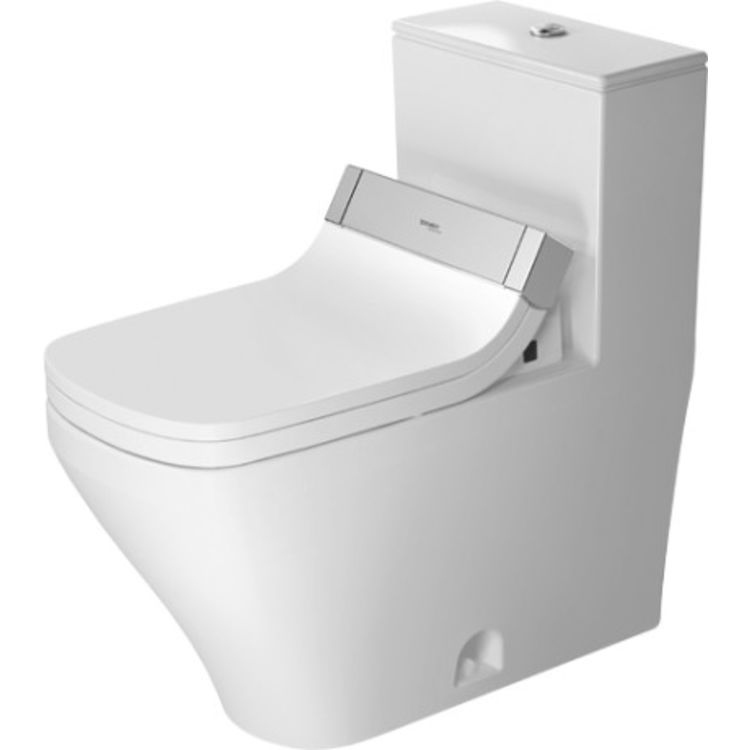 Duravit DuraStyle Single Flush One-Piece Floor Mounted Elongated Toilet, White,1.28 GPF, Top Flush Button, Less Seat - 2157510085 