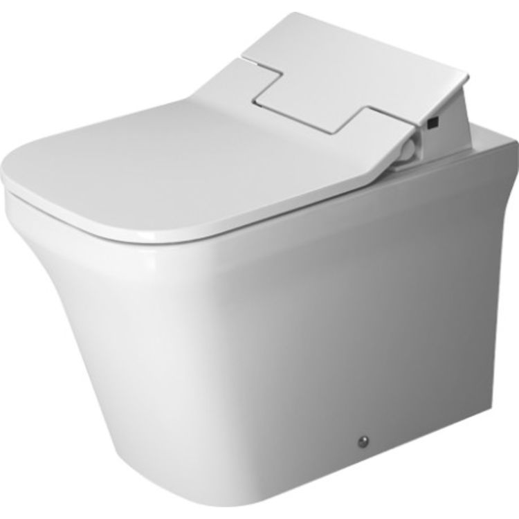 Duravit 21665900921 P3 Comforts Dual Flush One-Piece Floor Mounted Back-to-Wall Rimless Elongated Toilet - White