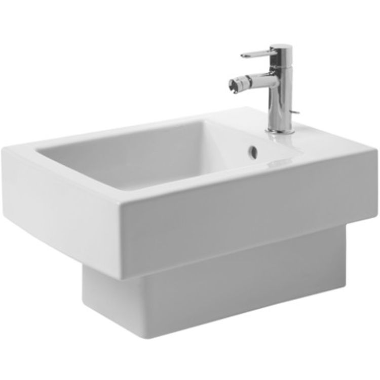 Duravit 22391508001 Vero Single Hole Wall Mount Bidet with Overflow - Black