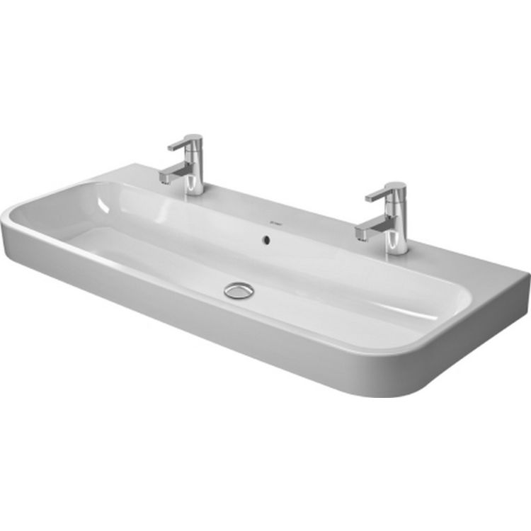 Duravit 23181200261 Happy D.2 47 1/4" Wall Mount Bathroom Sink with Overflow and Tap Platform With Mount Type