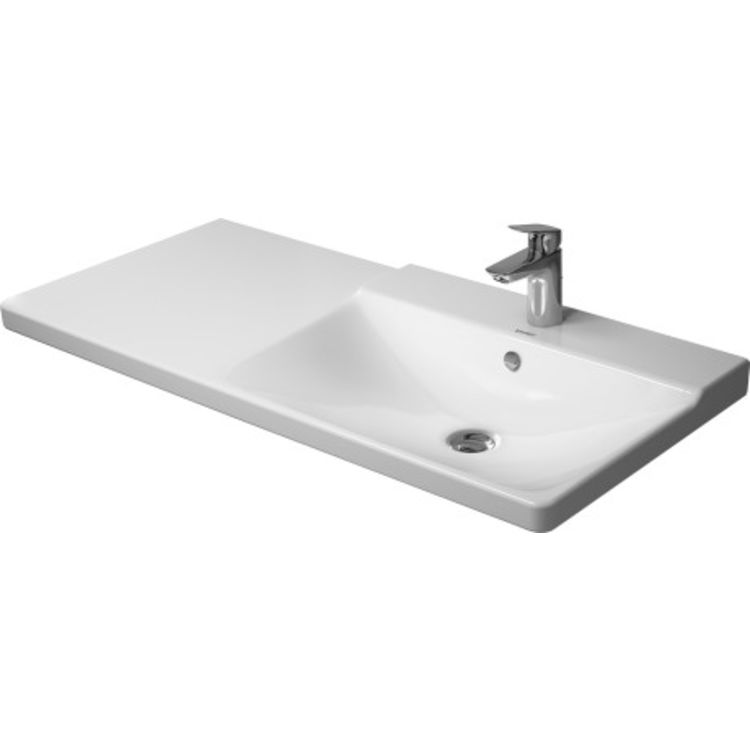 Duravit 23341000301 P3 Comforts 41 3/8" Wall Mount Asymmetric Bathroom Sink Bowl on Right Side 