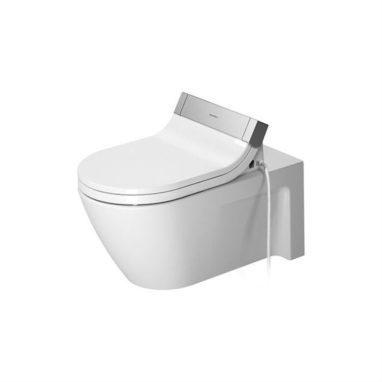 Duravit 2533090092 Starck 2 24 3/8" Dual Flush One-Piece Wall Mounted Elongated Toilet - White