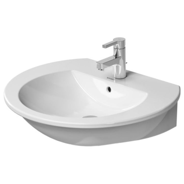Duravit 26216500301 Darling New 25 5/8" Wall Mount Bathroom Sink with Overflow and Tap Platform 