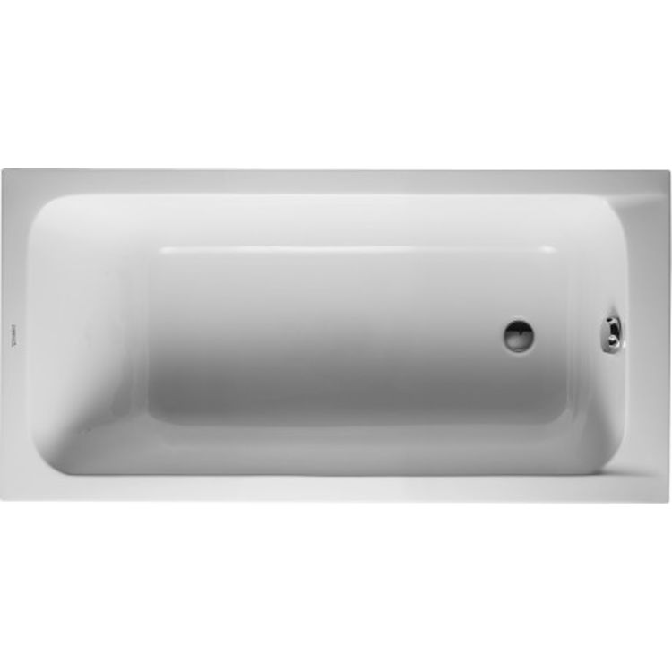 Duravit 700095000000094 D-Code 59 1/8" Rectangular Drop-In Acrylic Soaking Bathtub with Right Drain