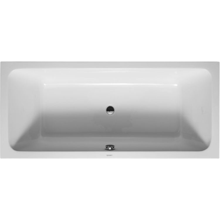 Duravit 700101000000090 D-Code 70 7/8" Drop-In Acrylic Soaking Bathtub with Two Backrest and Central Outlet