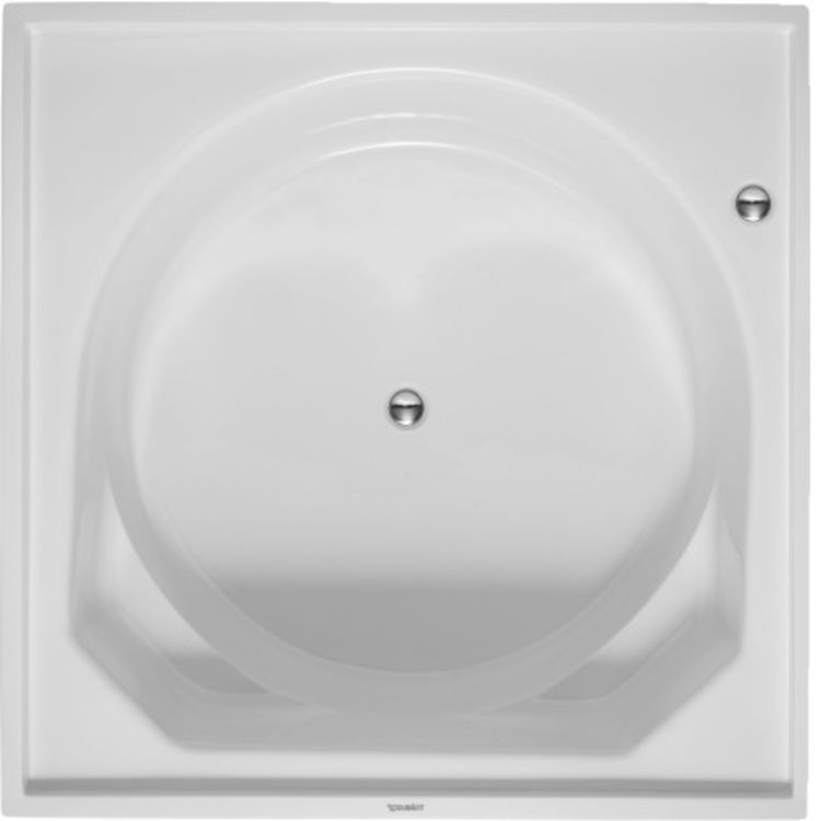 Duravit 700143000000090 Blue Moon 58 1/8" Square Drop-In Acrylic Soaking Bathtub with Overflow and Frame Support