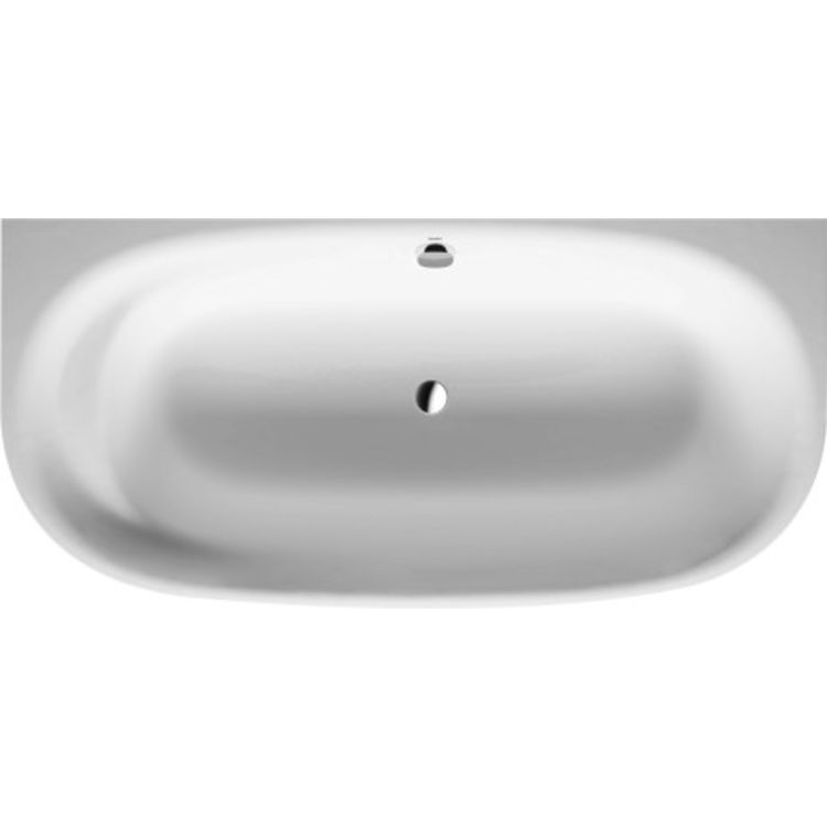 Duravit 700364000000090 Cape Cod 74 3/4" Back to Wall Acrylic Soaking Bathtub with Seamless Panel and Support Frame