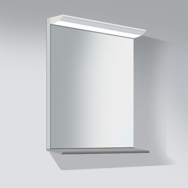 Duravit DN727501414 Darling New 23 5/8" Rectangular Frameless Mirror with Lighting and Wooden Shelf - Terra (Decor)