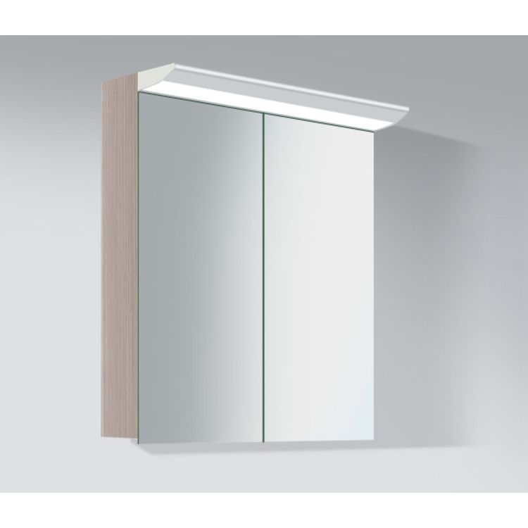 Duravit DN753503131 Darling New 31 1/2" Mirror Lighting Cabinet with Two Glass Shelves - Pine Silver (Decor)