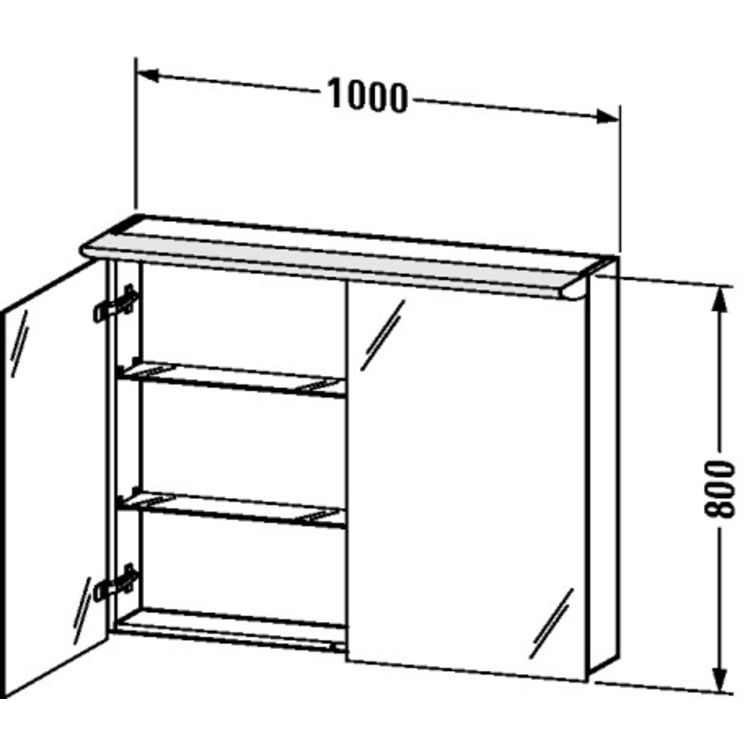 Duravit DN753701414 Darling New 39 3/8" Mirror Lighting Cabinet with Two Glass Shelves - Terra (Decor)