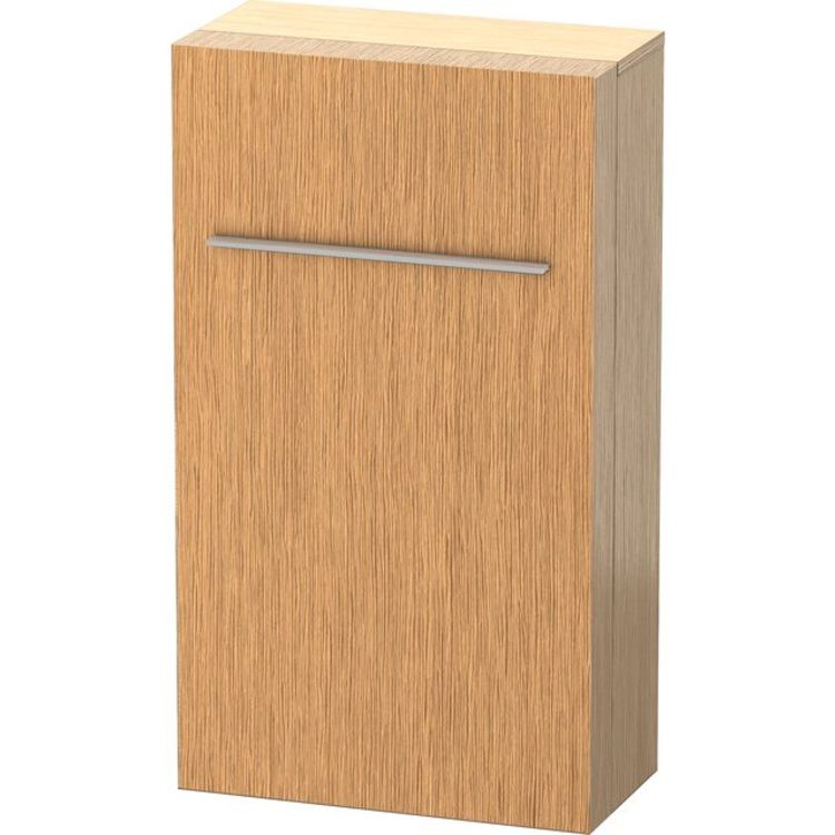 Duravit FO9550R1212 Fogo 34 5/8" Wall Mount Semi-Tall Linen Cabinet with Four Glass Shelves - Brushed Oak (Real Wood Veneer)