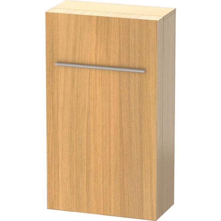Duravit FO9550R7171 Fogo 34 5/8" Wall Mount Semi-Tall Linen Cabinet with Four Glass Shelves - Mediterranean Oak (Real Wood Veneer)