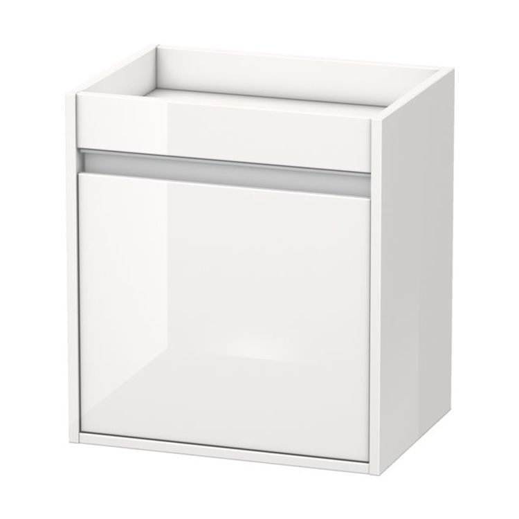 Duravit KT2528R2222 Ketho 21 5/8" Floor Mount Low Linen Cabinet with One Glass Shelf - White High Gloss (Decor)