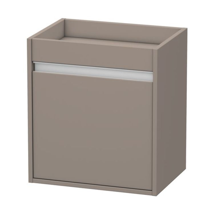 Duravit KT2528R4343 Ketho 21 5/8" Floor Mount Low Linen Cabinet with One Glass Shelf - Basalt Matte (Decor)