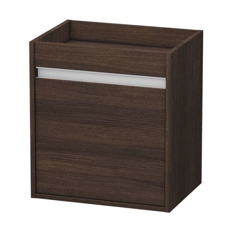 Duravit KT2528R5353 Ketho 21 5/8" Floor Mount Low Linen Cabinet with One Glass Shelf - Chestnut Dark (Decor)