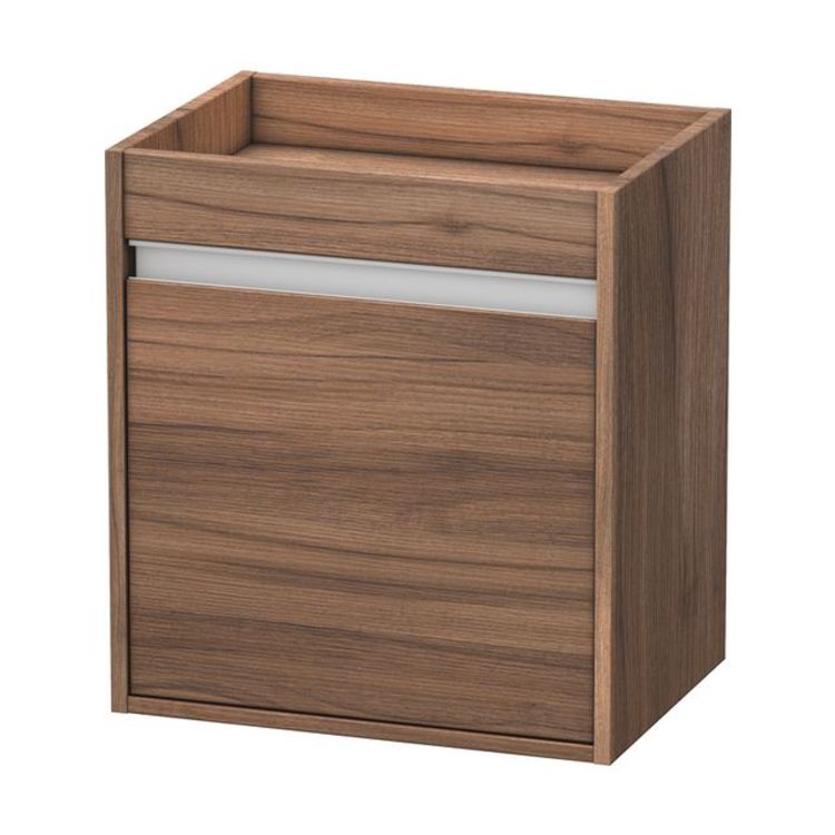 Duravit KT2528R7979 Ketho 21 5/8" Floor Mount Low Linen Cabinet with One Glass Shelf - Natural Walnut (Decor)