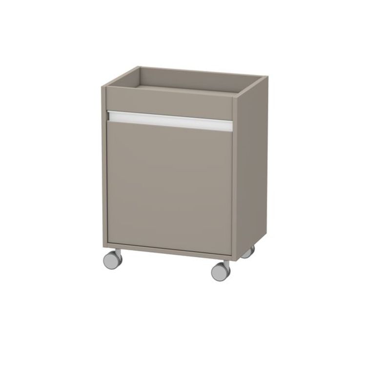 Duravit KT2530L4343 Ketho 26 3/8" Free Standing Mobile Storage Cabinet with One Glass Shelf - Basalt Matte (Decor)