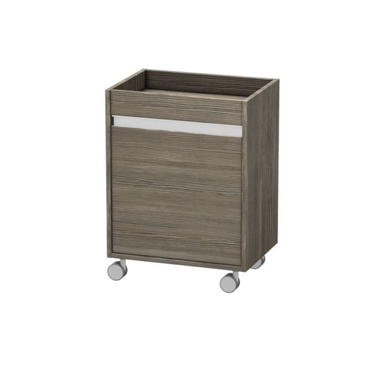 Duravit KT2530L5151 Ketho 26 3/8" Free Standing Mobile Storage Cabinet with One Glass Shelf - Pine Terra (Decor)