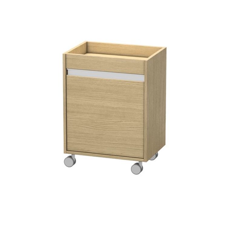 Duravit KT2530L5252 Ketho 26 3/8" Free Standing Mobile Storage Cabinet with One Glass Shelf - European Oak (Decor)