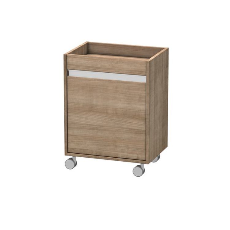Duravit KT2530L7373 Ketho 26 3/8" Free Standing Mobile Storage Cabinet with One Glass Shelf - Ticino Cherry Tree (Decor)