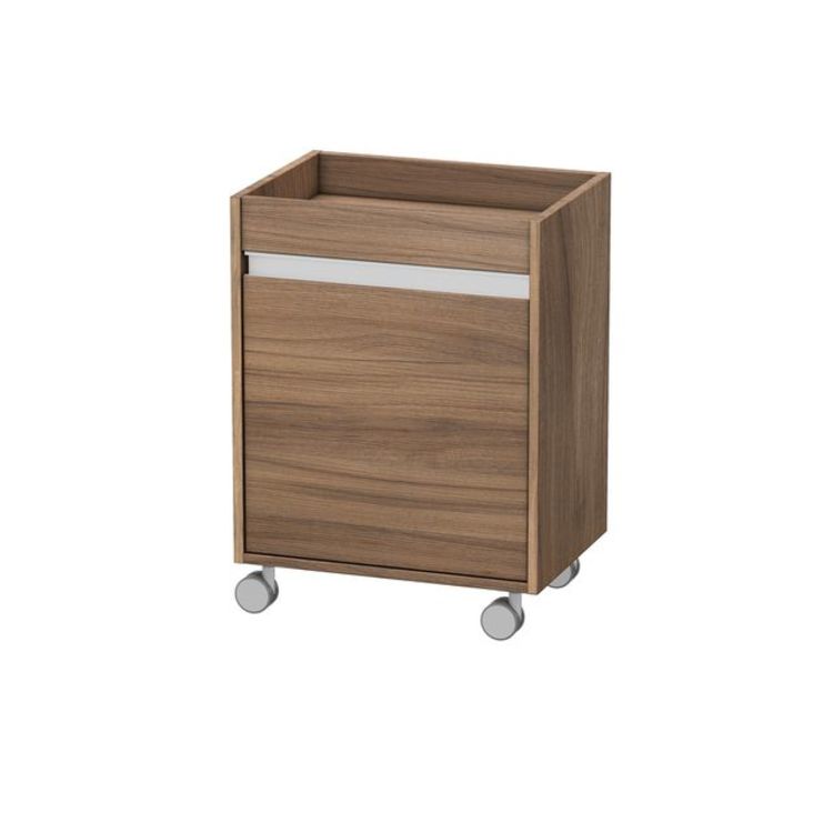 Duravit KT2530L7979 Ketho 26 3/8" Free Standing Mobile Storage Cabinet with One Glass Shelf - Natural Walnut (Decor)