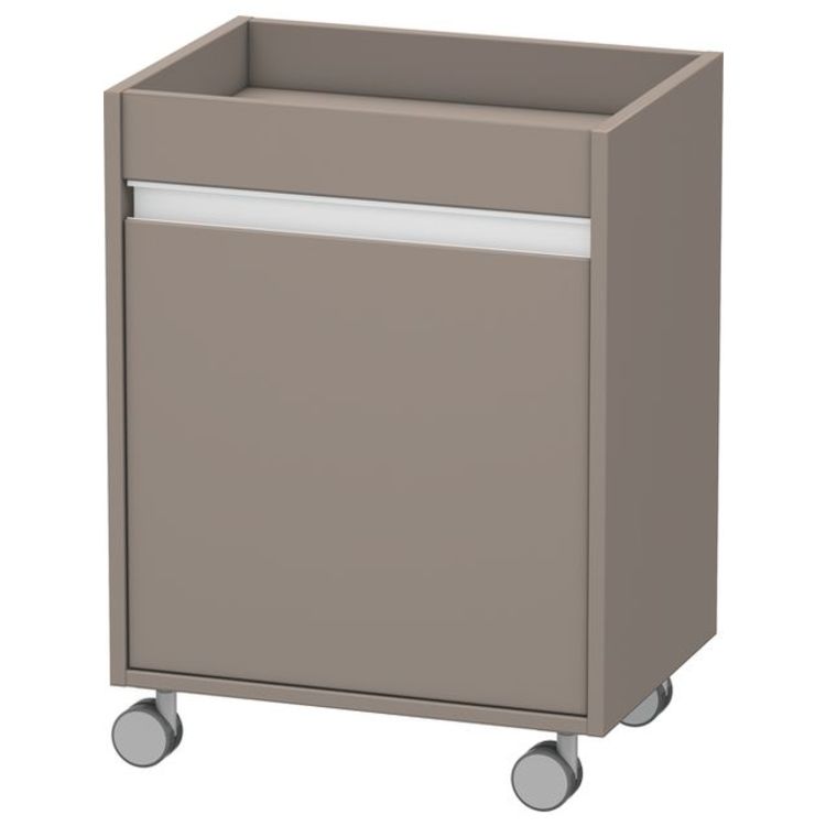 Duravit KT2530R4343 Ketho 26 3/8" Free Standing Mobile Storage Cabinet with One Glass Shelf - Basalt Matte (Decor)