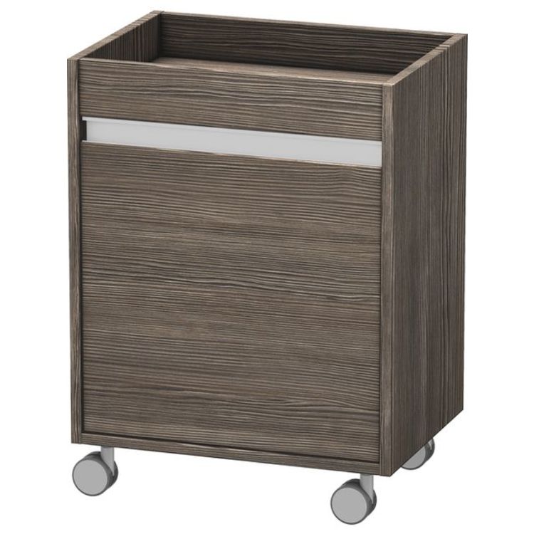 Duravit KT2530R5151 Ketho 26 3/8" Free Standing Mobile Storage Cabinet with One Glass Shelf - Pine Terra (Decor)