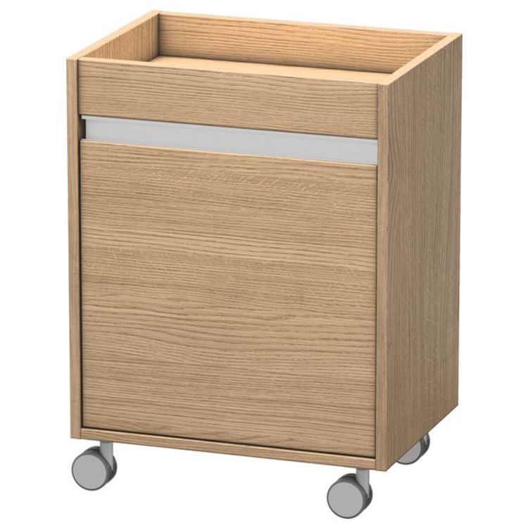 Duravit KT2530R5252 Ketho 26 3/8" Free Standing Mobile Storage Cabinet with One Glass Shelf - European Oak (Decor)