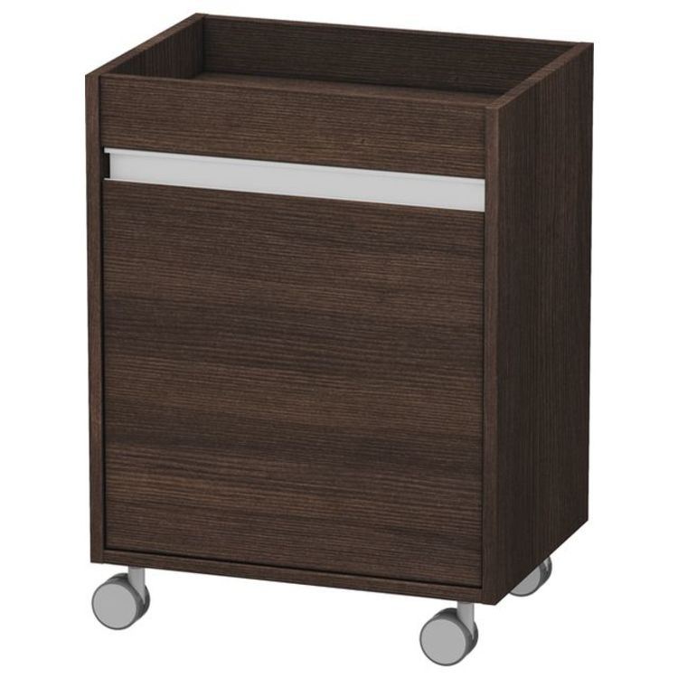 Duravit KT2530R5353 Ketho 26 3/8" Free Standing Mobile Storage Cabinet with One Glass Shelf - Chestnut Dark (Decor)