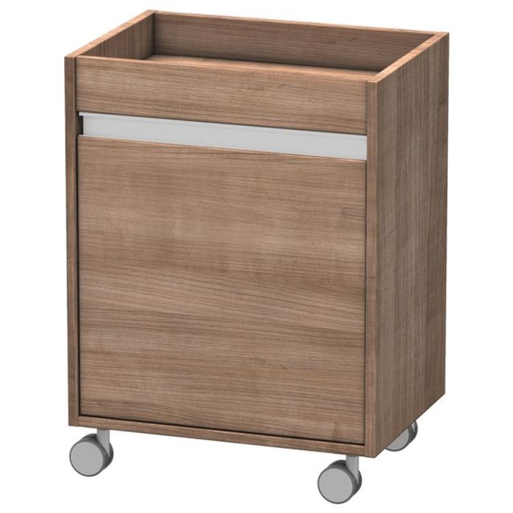 Duravit KT2530R7373 Ketho 26 3/8" Free Standing Mobile Storage Cabinet with One Glass Shelf - Ticino Cherry Tree (Decor)