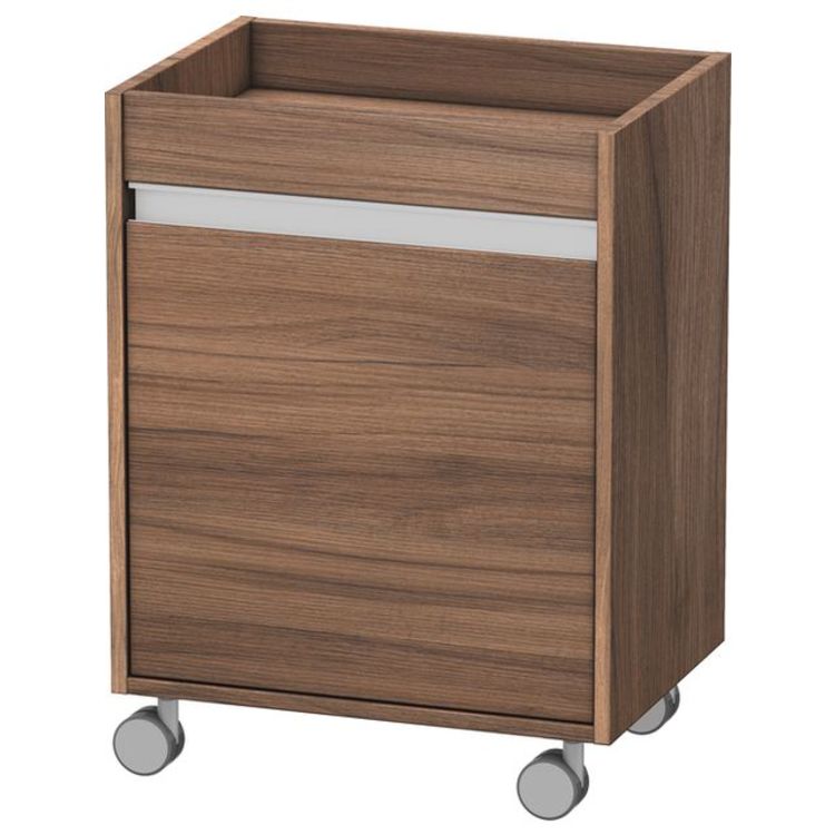 Duravit KT2530R7979 Ketho 26 3/8" Free Standing Mobile Storage Cabinet with One Glass Shelf - Natural Walnut (Decor)