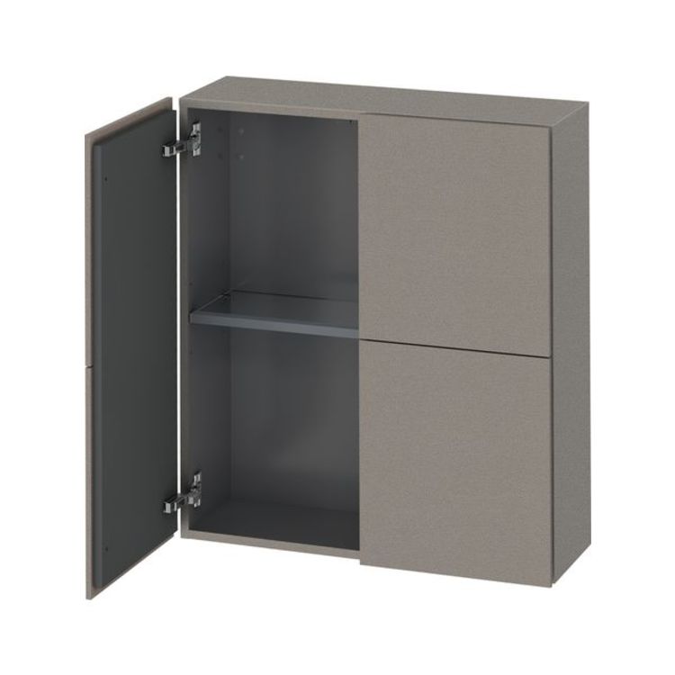 Duravit LC116701414 L Cube 9 1/2" Wall Mount Semi-Tall Linen Cabinet with Two Doors - Terra (Decor)