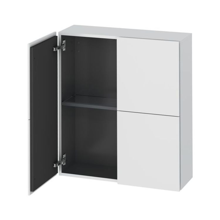 Duravit LC116701818 L Cube 9 1/2" Wall Mount Semi-Tall Linen Cabinet with Two Doors - White Matte