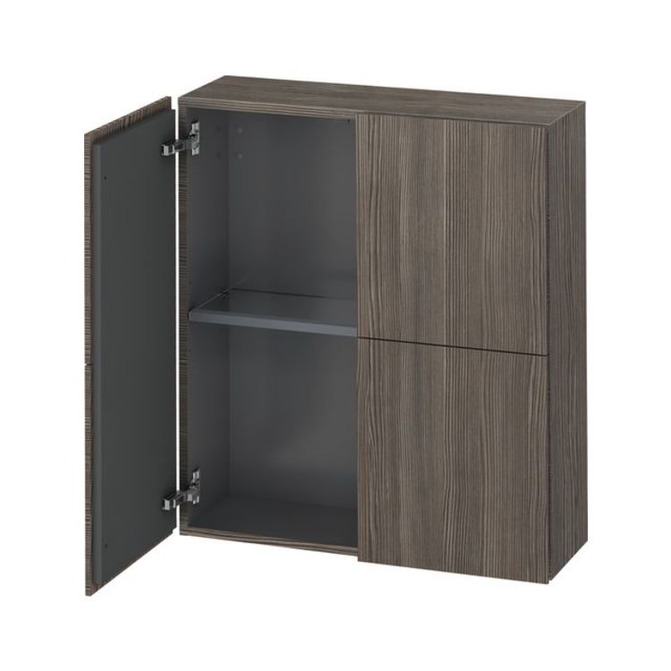 Duravit LC116705151 L Cube 9 1/2" Wall Mount Semi-Tall Linen Cabinet with Two Doors - Pine Terra (Decor)