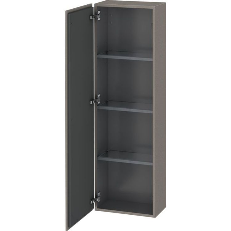 Duravit LC1168L1414 L Cube 15 3/4" Wall Mount Semi-Tall Linen Cabinet with Three Glass Shelves - Terra (Decor)