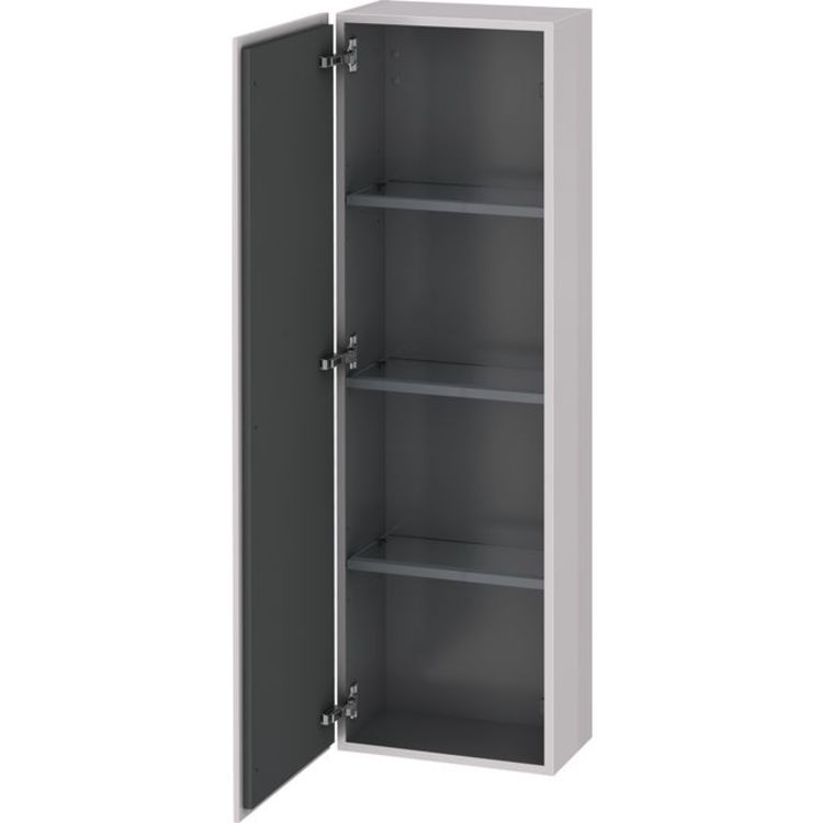 Duravit LC1168L2727 L Cube 15 3/4" Wall Mount Semi-Tall Linen Cabinet with Three Glass Shelves - White Lilac High Gloss Lacquer