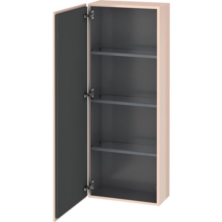 Duravit LC1169L1010 L Cube 19 5/8" Wall Mount Semi-Tall Linen Cabinet with One Door - Apricot Pearl High Gloss