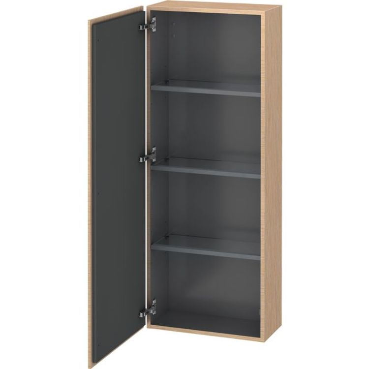 Duravit LC1169L1212 L Cube 19 5/8" Wall Mount Semi-Tall Linen Cabinet with One Door - Brushed Oak (Real Wood Veneer)