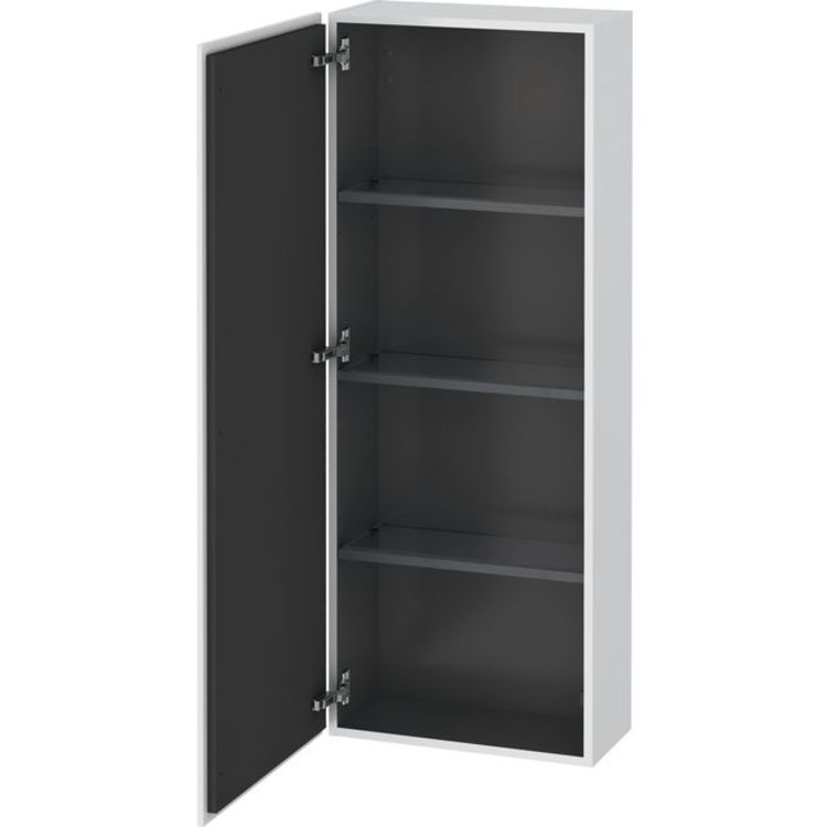 Duravit LC1169L1818 L Cube 19 5/8" Wall Mount Semi-Tall Linen Cabinet with One Door - White Matte