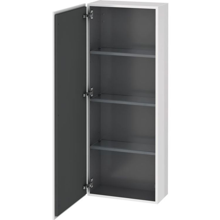 Duravit LC1169L2222 L Cube 19 5/8" Wall Mount Semi-Tall Linen Cabinet with One Door - White High Gloss (Decor)