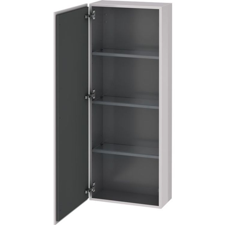 Duravit LC1169L2727 L Cube 19 5/8" Wall Mount Semi-Tall Linen Cabinet with One Door - White Lilac High Gloss Lacquer