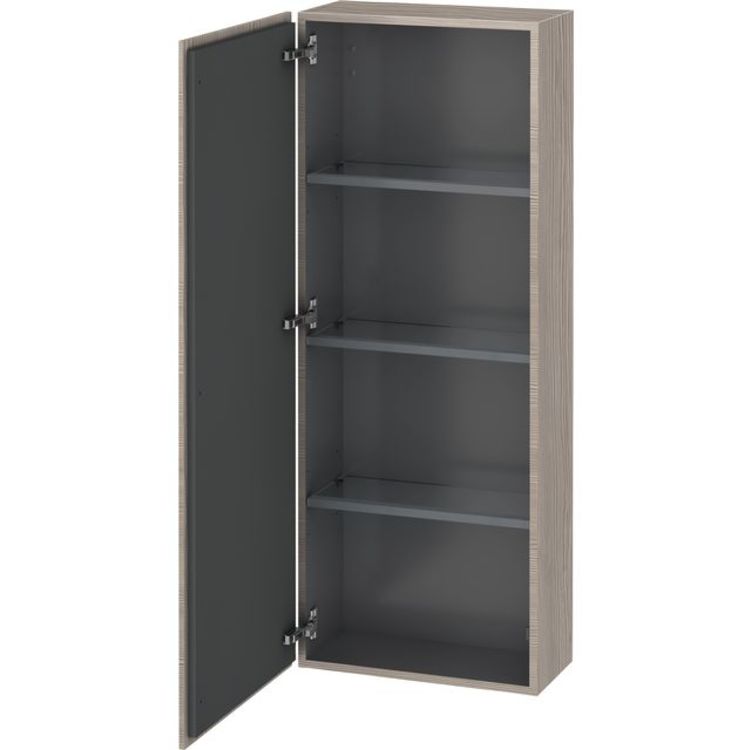 Duravit LC1169L3131 L Cube 19 5/8" Wall Mount Semi-Tall Linen Cabinet with One Door - Pine Silver (Decor)