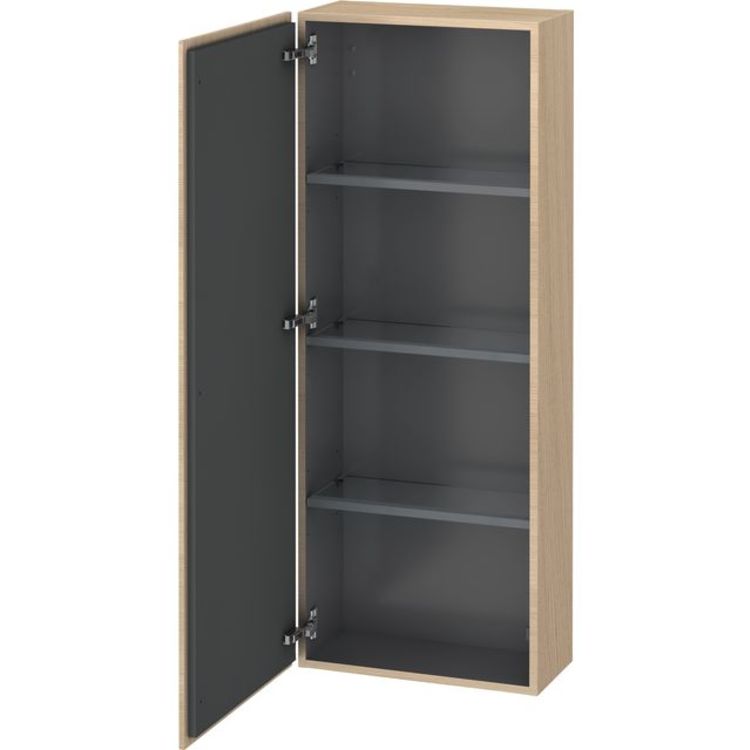 Duravit LC1169L7171 L Cube 19 5/8" Wall Mount Semi-Tall Linen Cabinet with One Door - Mediterranean Oak (Real Wood Veneer)