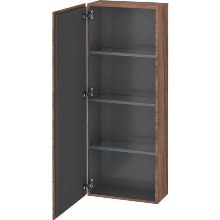 Duravit LC1169L7979 L Cube 19 5/8" Wall Mount Semi-Tall Linen Cabinet with One Door - Natural Walnut (Decor)