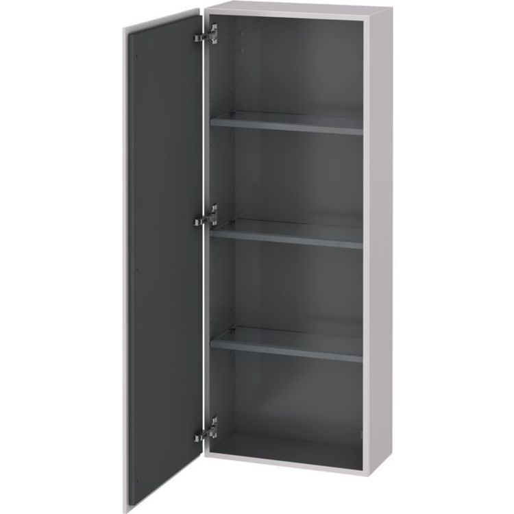 Duravit LC1169L8787 L Cube 19 5/8" Wall Mount Semi-Tall Linen Cabinet with One Door - White Lilac Satin Matte Lacquer