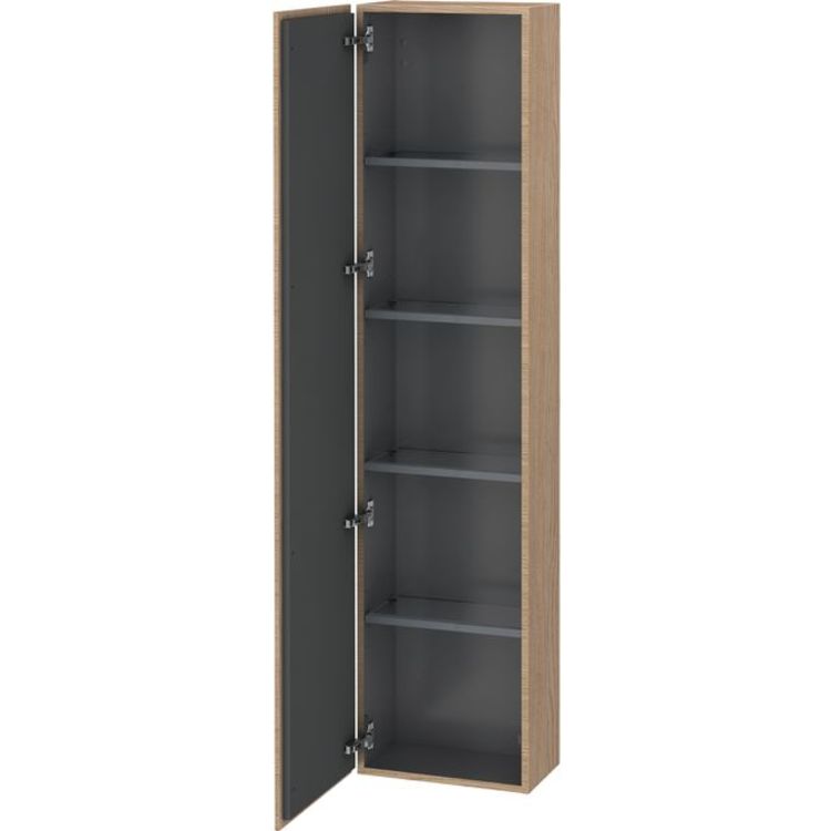 Duravit LC1170L5252 L Cube 15 3/4" Wall Mount Tall Linen Cabinet with Four Glass Shelves - European Oak (Decor)