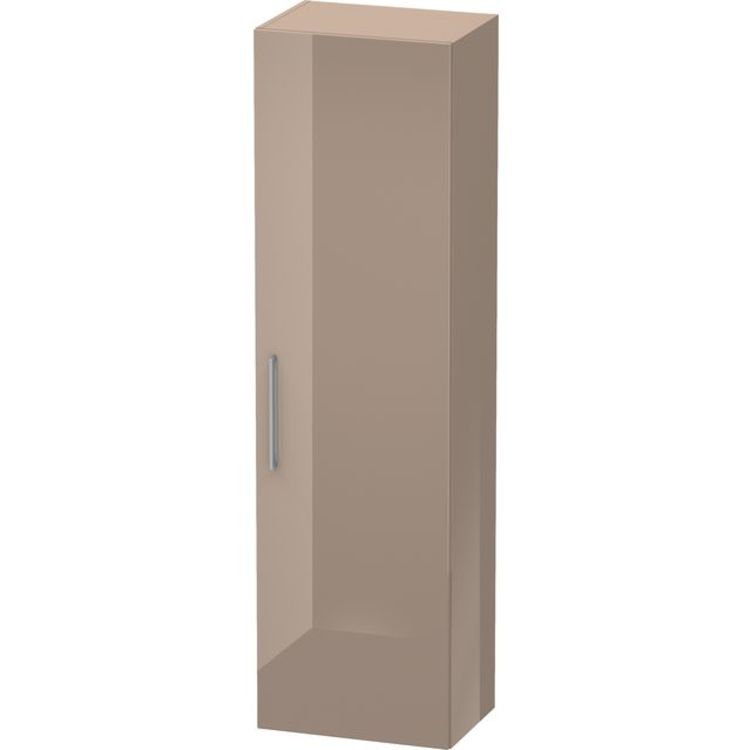 Duravit VE1166R8686 Vero 14 1/8" Wall Mount Tall Linen Cabinet with Four Glass Shelves - Cappuccino High Gloss Lacquer
